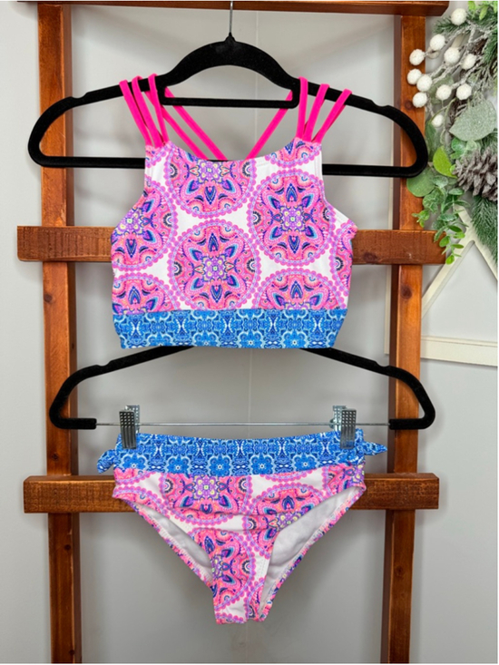 Nicole Miller New York Other - Girls Nicole Miller New York Bikini M Pink Blue Paisley
